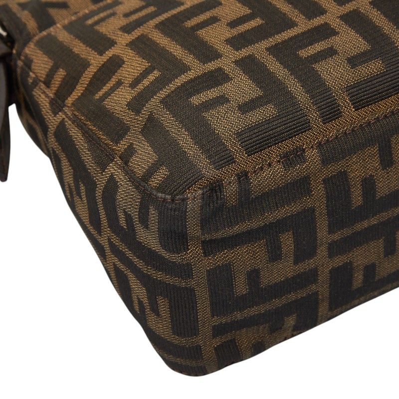 Fendi Zucca Brown Canvas Leather Handbag — view 5