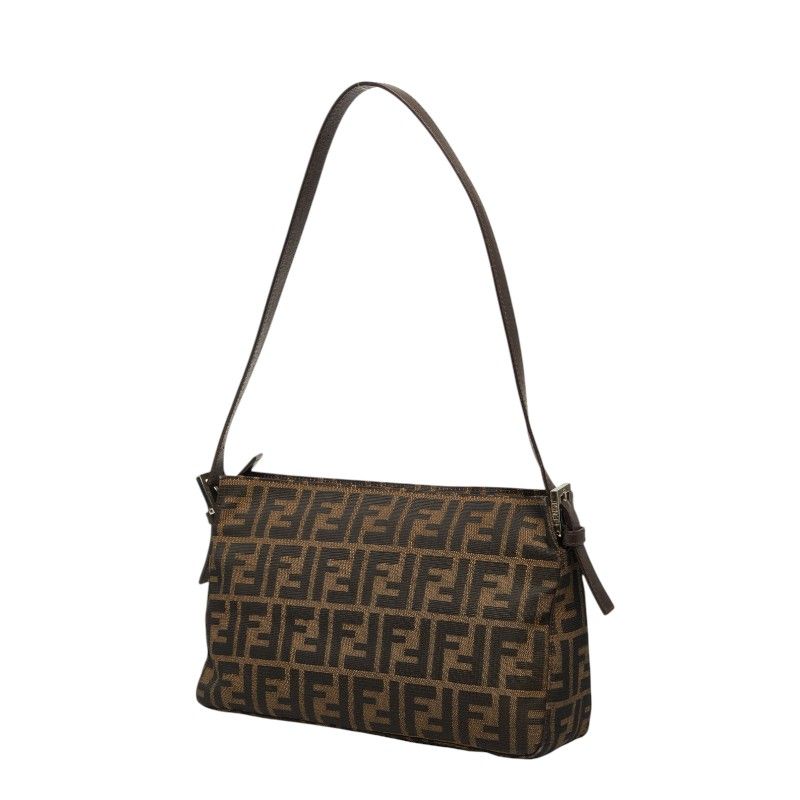 Fendi Zucca Brown Canvas Leather Handbag — view 2