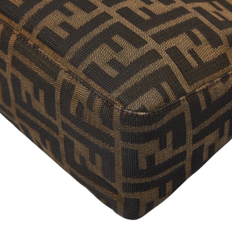 Fendi Zucca Brown Canvas Leather Handbag — view 6