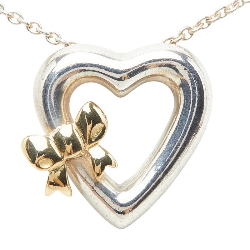 Tiffany & Co Heart Necklace Silver Gold 18k Yellow — view 2