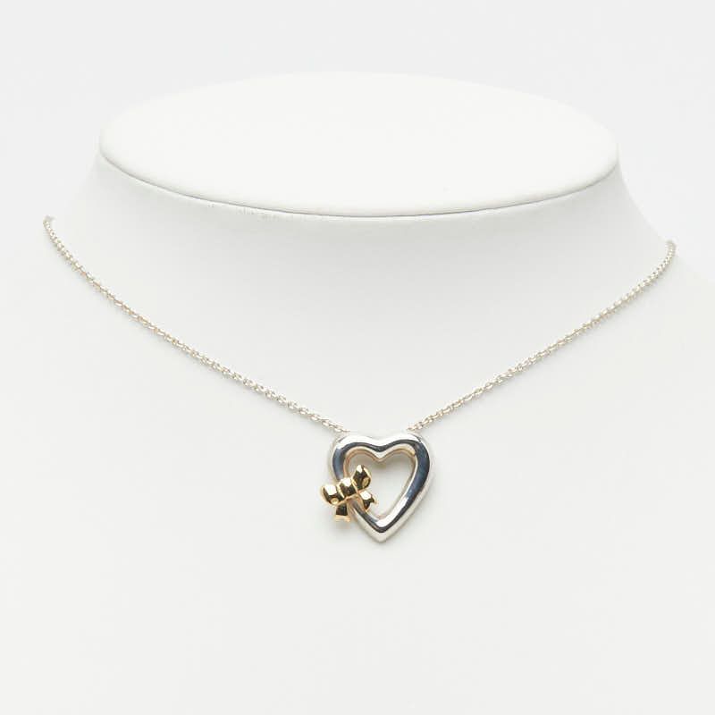 Tiffany & Co Heart Necklace Silver Gold 18k Yellow — view 6