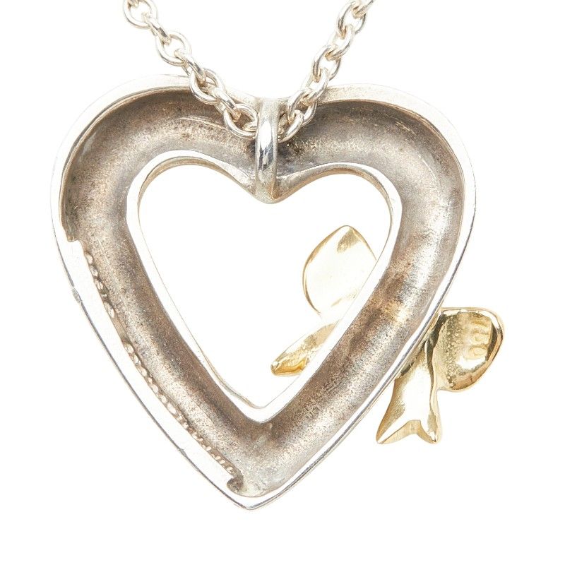 Tiffany & Co Heart Necklace Silver Gold 18k Yellow — view 3