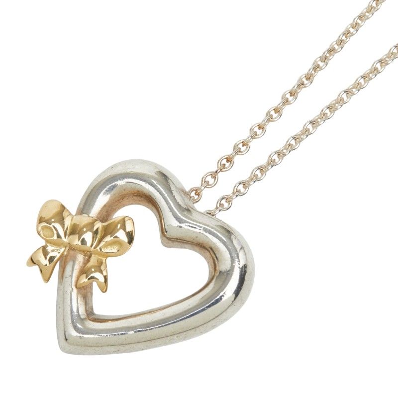 Tiffany & Co Heart Necklace Silver Gold 18k Yellow