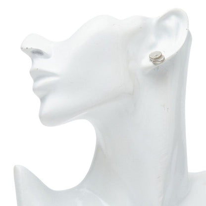 Chanel CC Logo Earrings Silver Metal — view 5