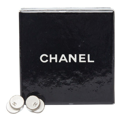 Chanel CC Logo Earrings Silver Metal — view 4