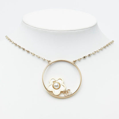 Chanel CC Logo Necklace Gold Plating Pearl — view 8