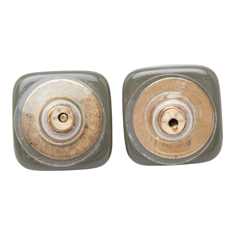 Chanel CC Logo Earrings Gold Multicolor Plating Plastic — view 3