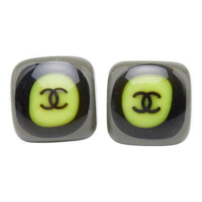 Chanel CC Logo Earrings Gold Multicolor Plating Plastic — view 2