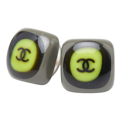Chanel CC Logo Earrings Gold Multicolor Plating Plastic