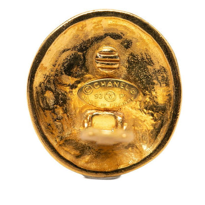 Chanel CC Logo Earrings 93 Vintage Gold Plating — view 3