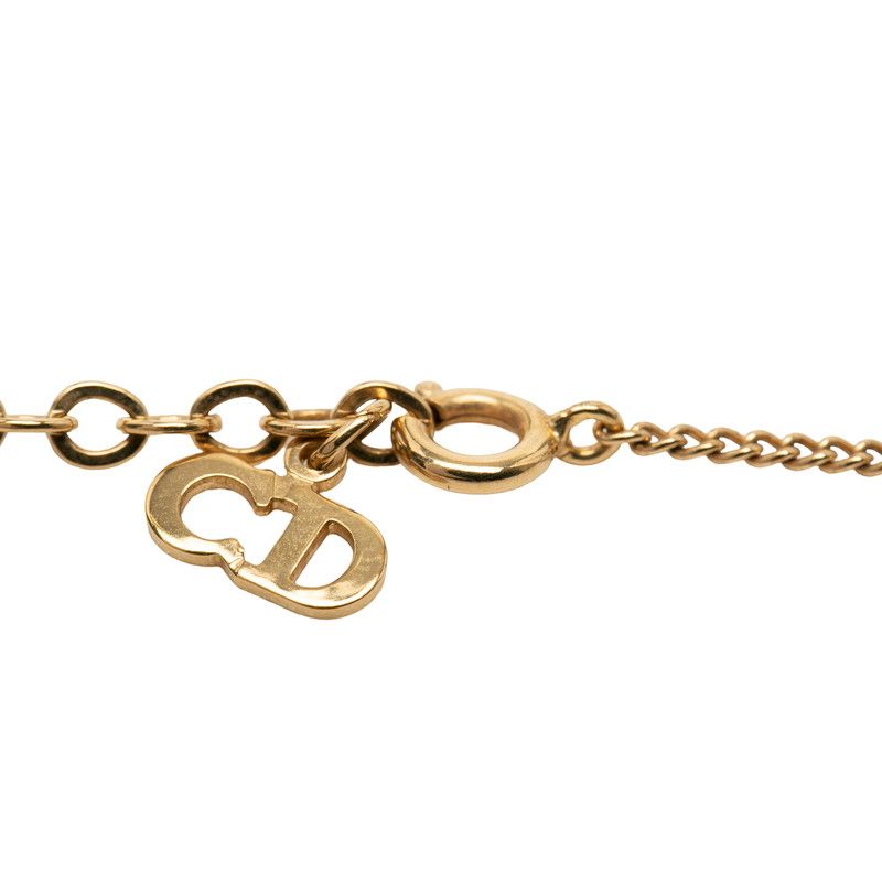 Dior CD Logo Chain Pendant Necklace Gold Plated — view 3