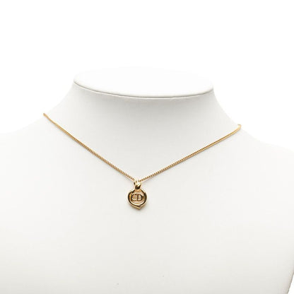 Dior CD Logo Chain Pendant Necklace Gold Plated — view 5