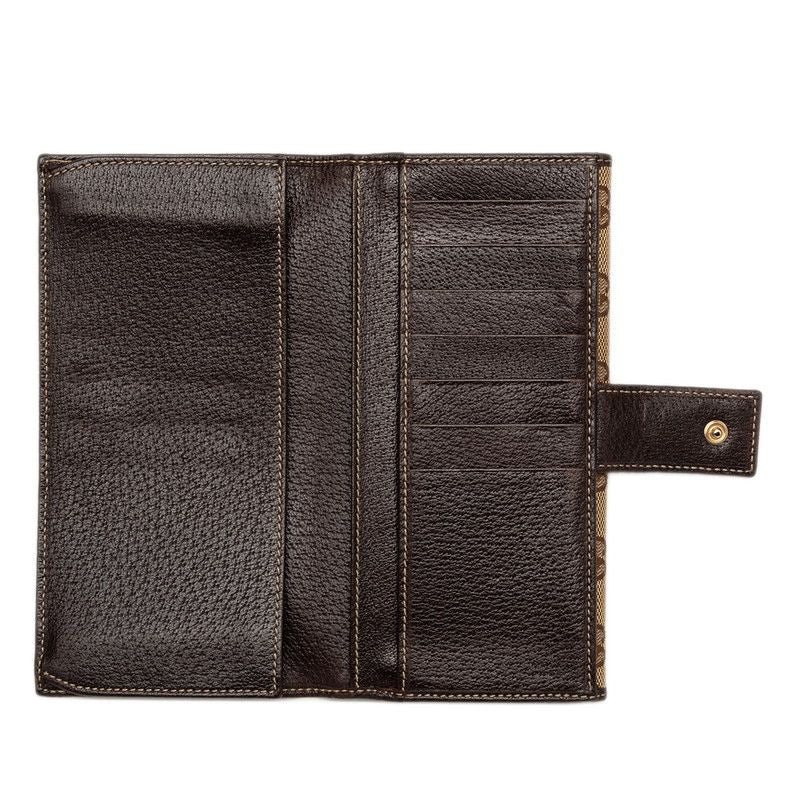 Gucci GG Canvas Sherry Line Trifold Wallet Beige Brown — view 4