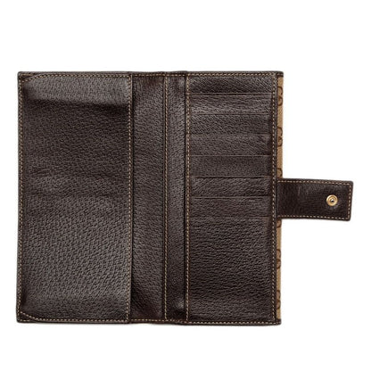 Gucci GG Canvas Sherry Line Trifold Wallet Beige Brown — view 4