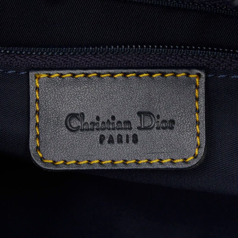 Dior Dio Tobta Handbag Navy Canvas Leather — view 9