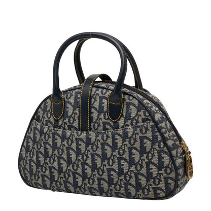 Dior Dio Tobta Handbag Navy Canvas Leather — view 2