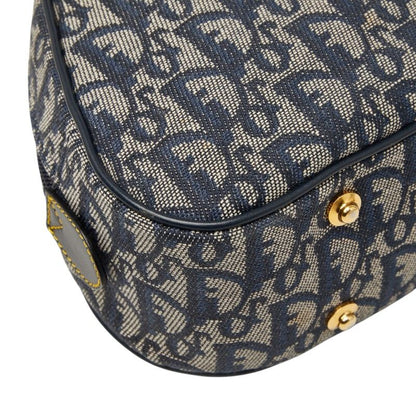 Dior Dio Tobta Handbag Navy Canvas Leather — view 7