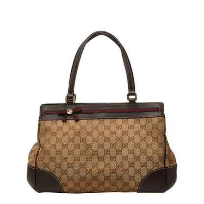 Gucci GG Canvas Tote Beige Leather
