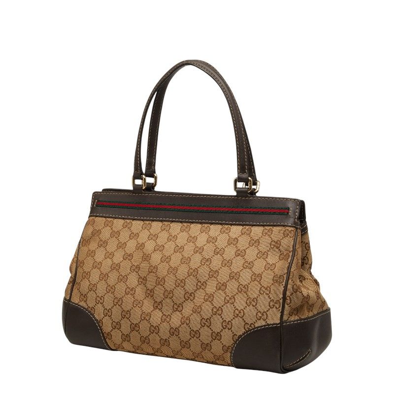 Gucci GG Canvas Tote Beige Leather — view 2