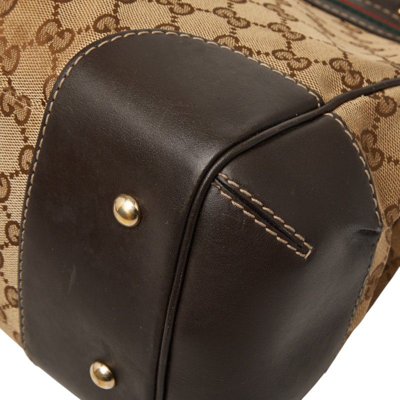 Gucci GG Canvas Tote Beige Leather — view 4