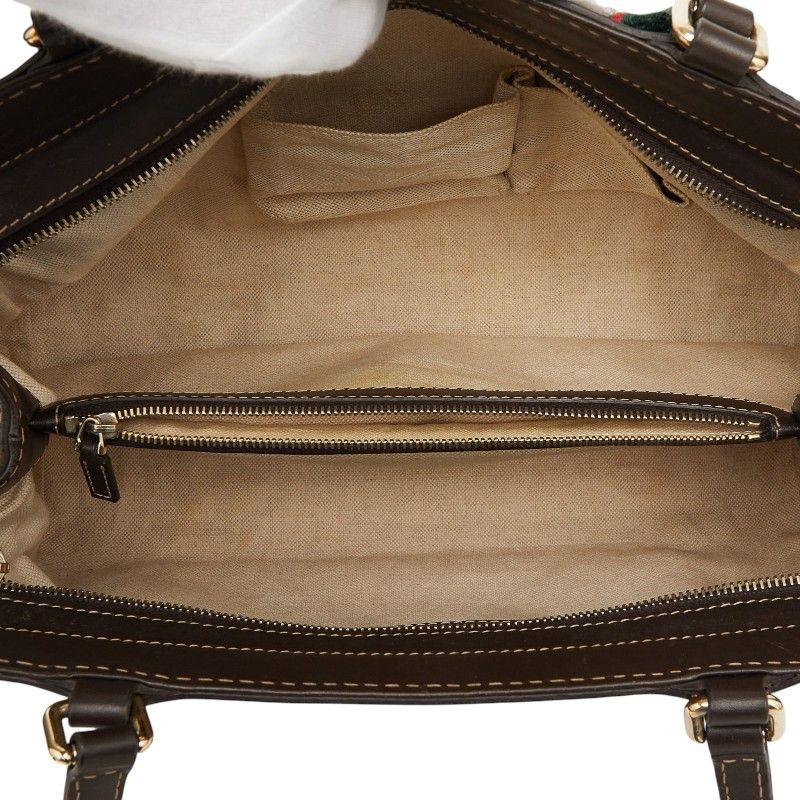 Gucci GG Canvas Tote Beige Leather — view 8