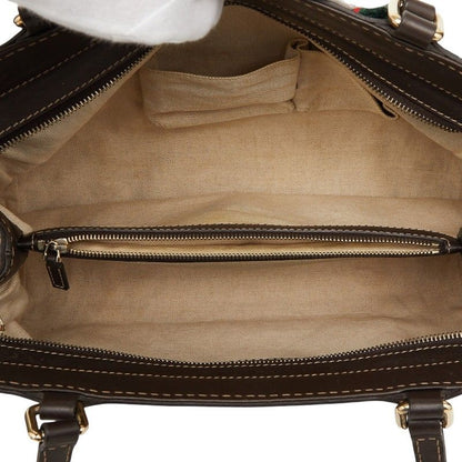 Gucci GG Canvas Tote Beige Leather — view 8