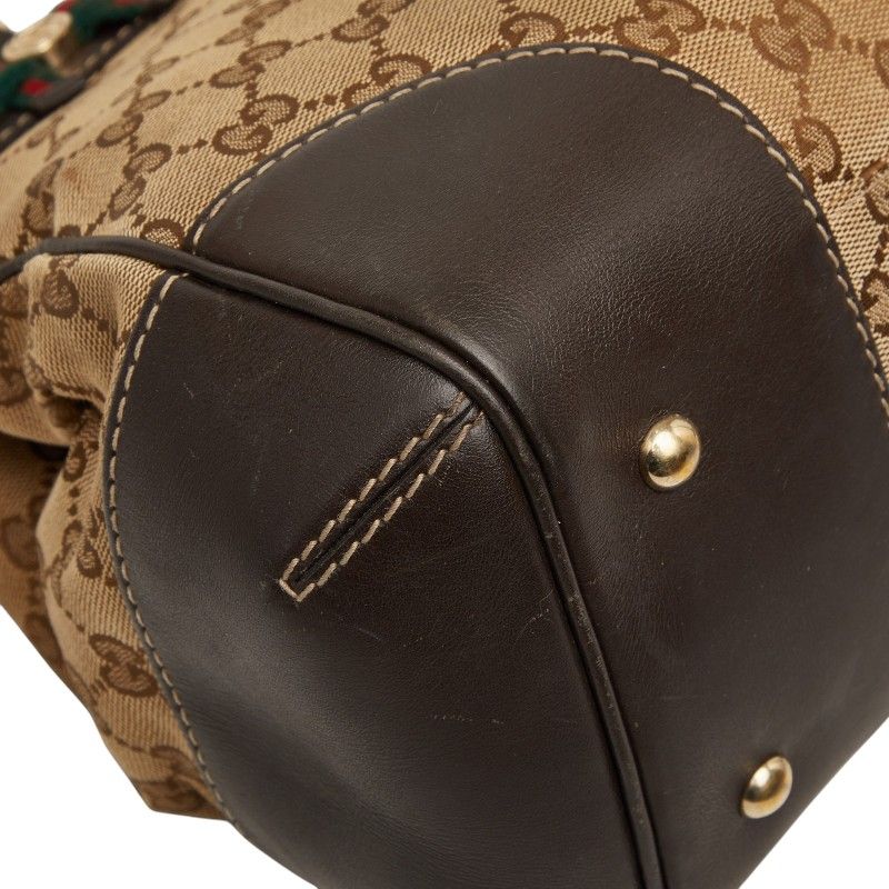 Gucci GG Canvas Tote Beige Leather — view 5