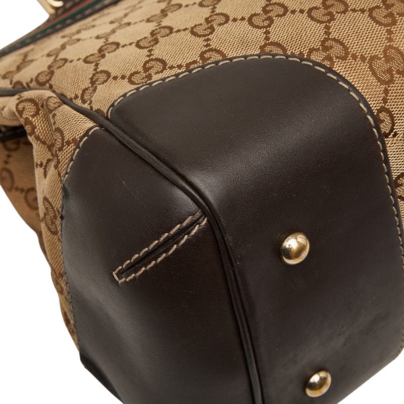 Gucci GG Canvas Tote Beige Leather — view 7