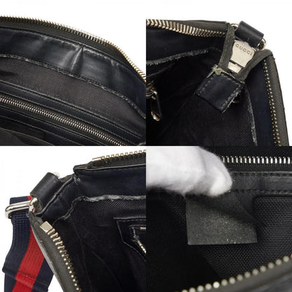 Gucci GG Crossbody Shoulder Bag Black Leather — view 9