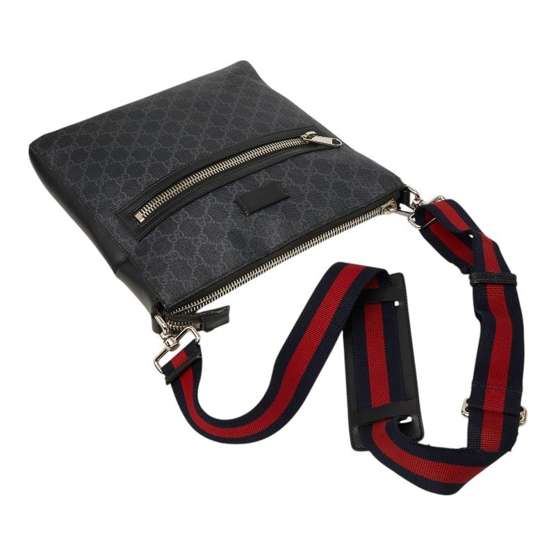 Gucci GG Crossbody Shoulder Bag Black Leather — view 6