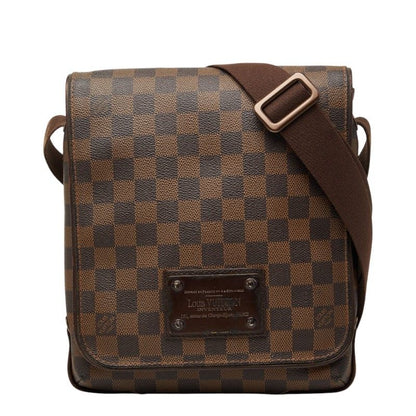 Louis Vuitton Damier PM Shoulder Bag Brown Leather