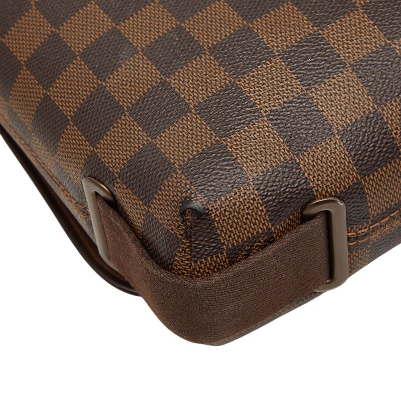 Louis Vuitton Damier PM Shoulder Bag Brown Leather — view 7