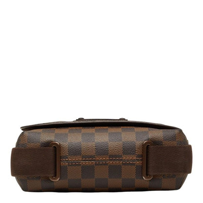 Louis Vuitton Damier PM Shoulder Bag Brown Leather — view 3