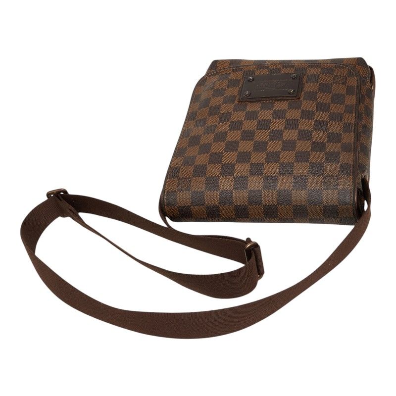 Louis Vuitton Damier PM Shoulder Bag Brown Leather — view 8