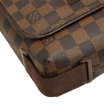 Louis Vuitton Damier PM Shoulder Bag Brown Leather — view 5