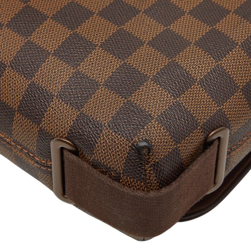Louis Vuitton Damier PM Shoulder Bag Brown Leather — view 6