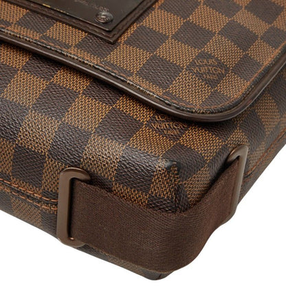 Louis Vuitton Damier PM Shoulder Bag Brown Leather — view 4