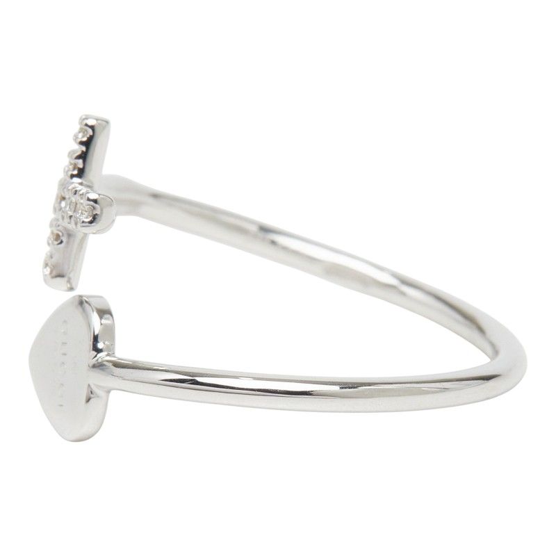 Gucci Cross Motif Heart Ring 18k White Gold — view 3