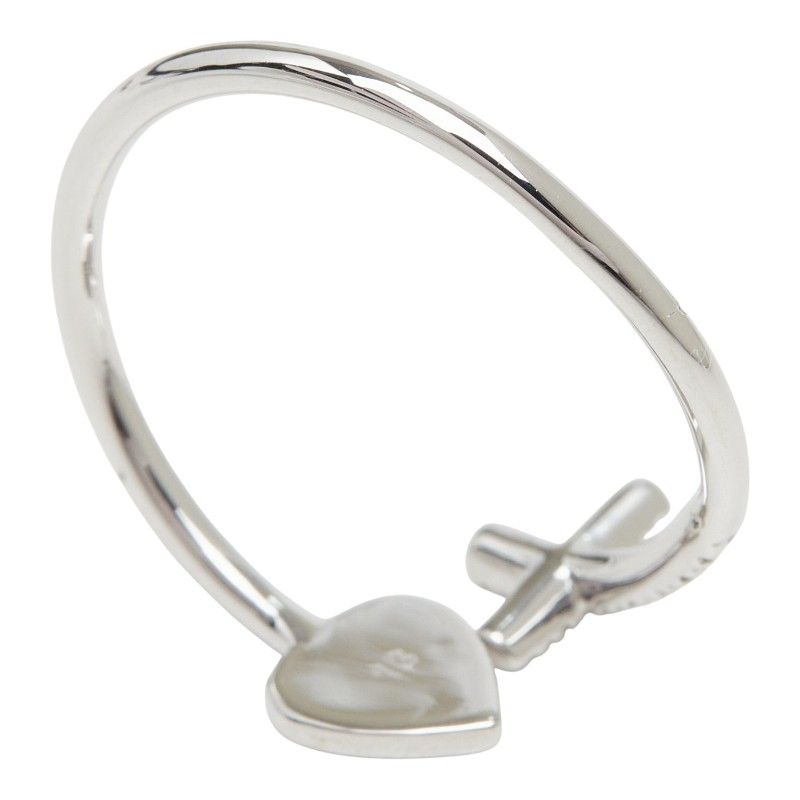 Gucci Cross Motif Heart Ring 18k White Gold — view 5