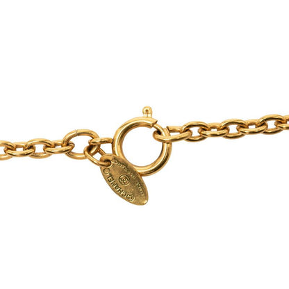 Chanel CC Logo Chain Round Pendant Necklace Gold Plated — view 5