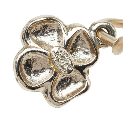 Chanel CC Logo Earrings Gold Beige Plating — view 4