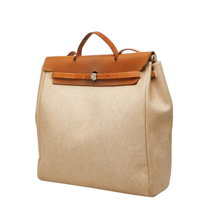 Hermes Herbag MM Tote Shoulder Bag 2-Way bo Brown Silver shu Leather — view 2