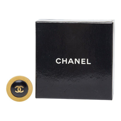 Chanel CC Logo Earrings Single Gold Black Plating — view 4