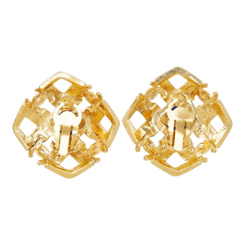 Chanel Vintage CC Logo Strike Earrings Gold Plating — view 3