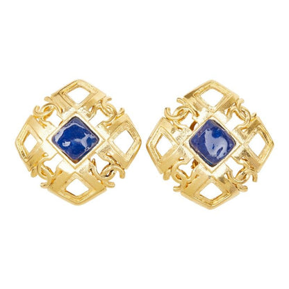 Chanel Vintage CC Logo Strike Earrings Gold Plating — view 2