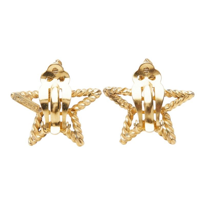 Chanel CC Logo Star Motif Earrings Gold Plating — view 2