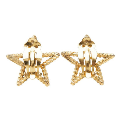 Chanel CC Logo Star Motif Earrings Gold Plating — view 2