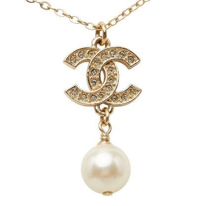 Chanel CC Logo Line Strike Necklace Chien Plating Pearl — view 2