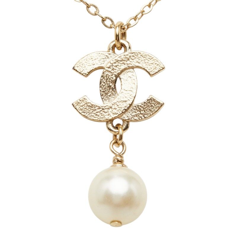 Chanel CC Logo Line Strike Necklace Chien Plating Pearl — view 3