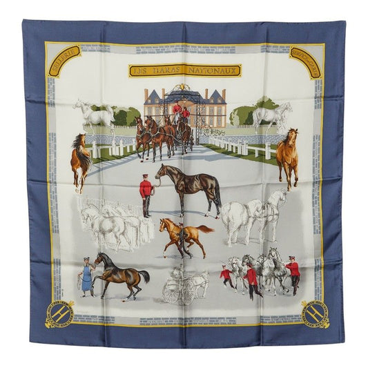 Hermes Carre 90 les Haras Nationaux Scarf toblue Multicolor